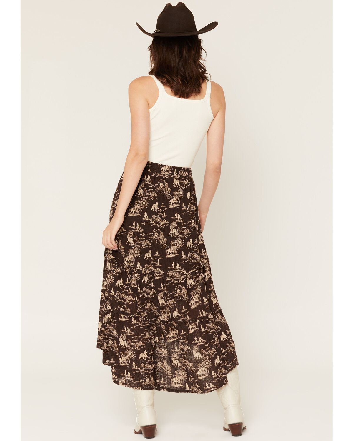 Image #3 - Idyllwind Women's Baxter Conversational Maxi Skirt, Dark Brown, hi-res