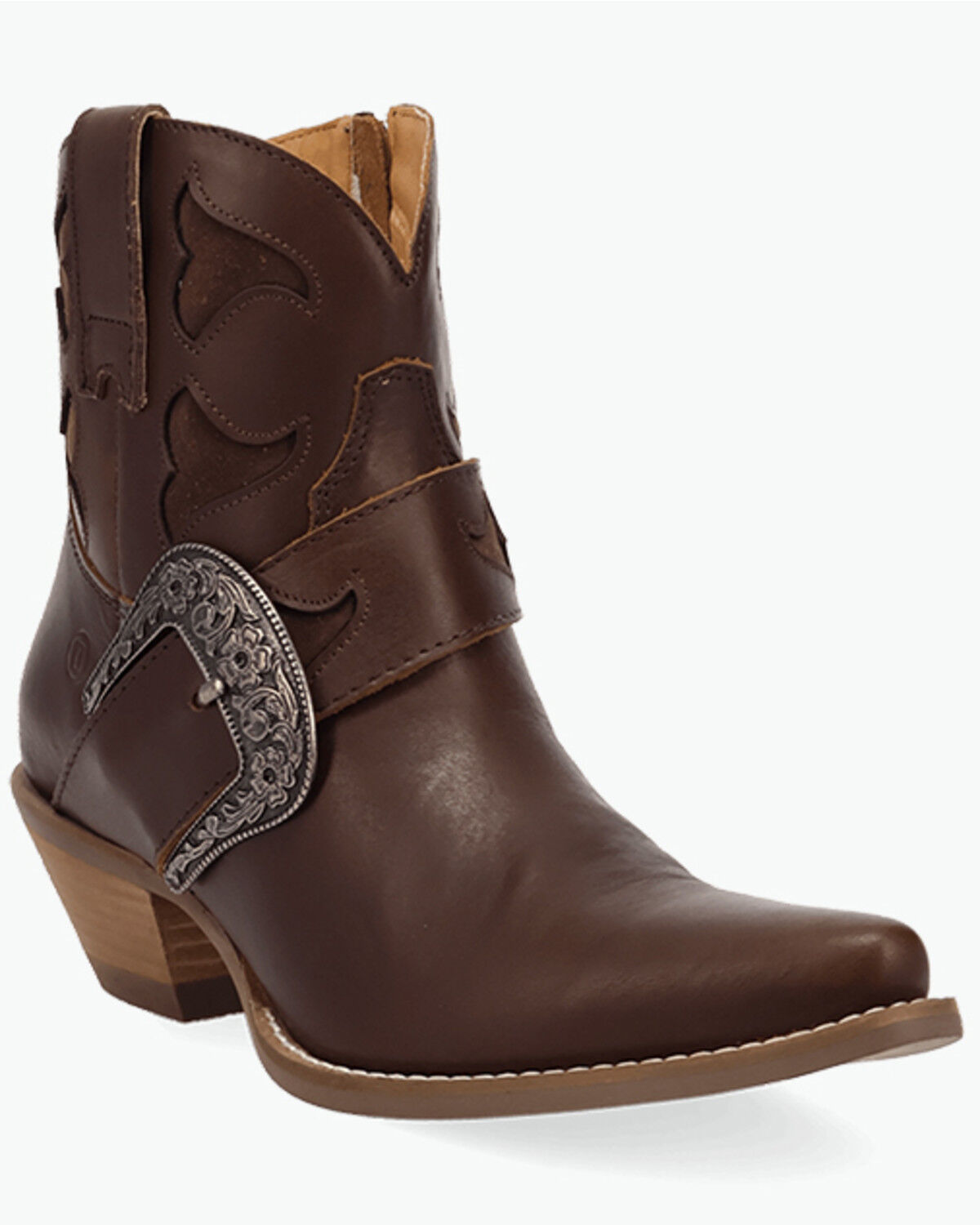 Image #1 - Dingo Women's Saddle Up Buckle Western Boots - Snip Toe, Brown, hi-res