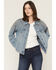 Image #1 - Shyanne Women's Gale Embellished Oversized Denim Jacket, Medium Wash, hi-res