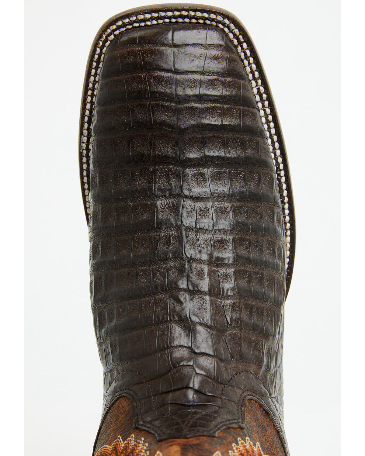 Image #6 - Ariat Men's Callen Exotic Caiman Belly Western Boots - Broad Square Toe, Chocolate, hi-res
