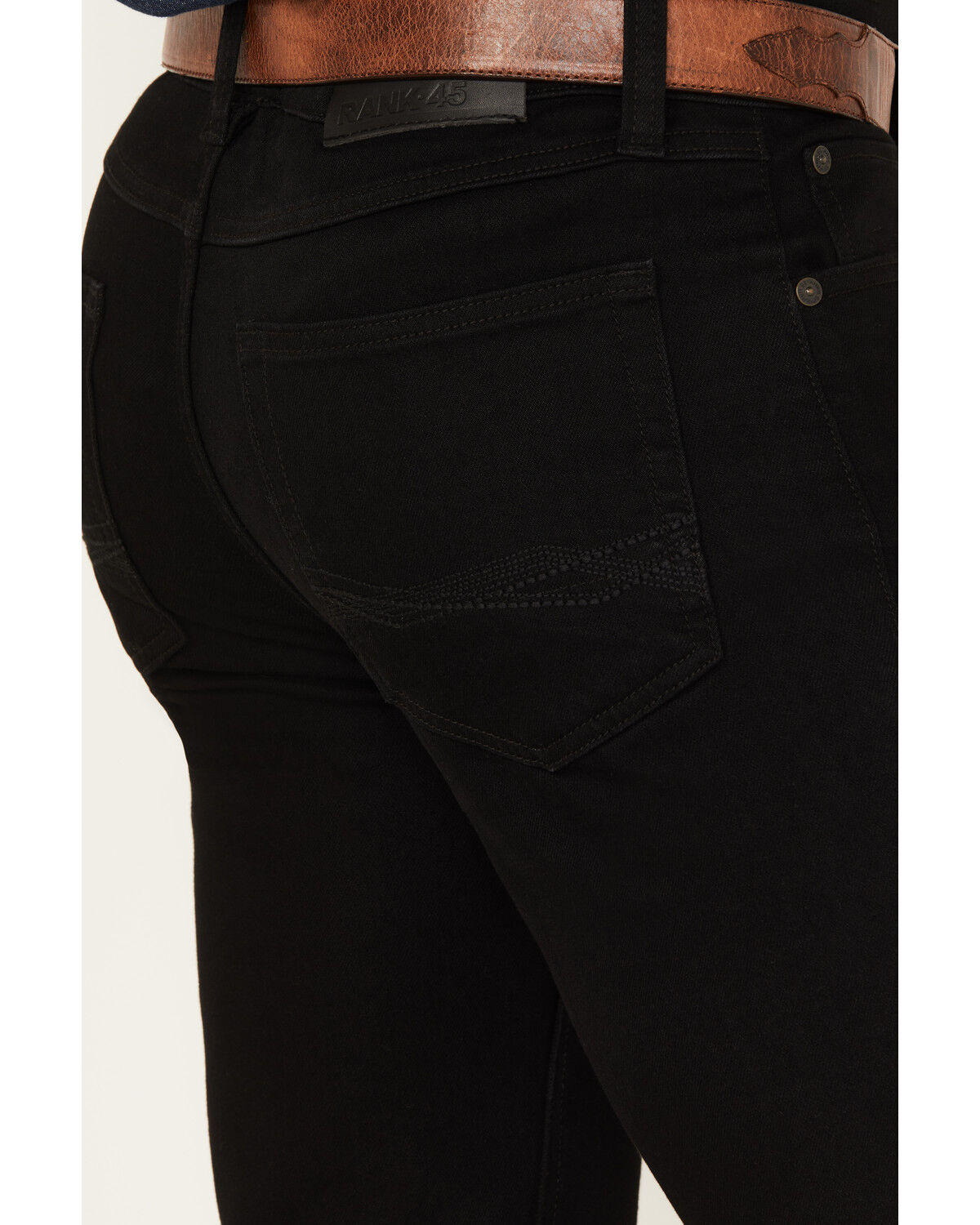 Image #4 - RANK 45&reg; Men's Midnight Wash Ambush Slim Straight Performance Stretch Denim Jeans - Tall, Black, hi-res