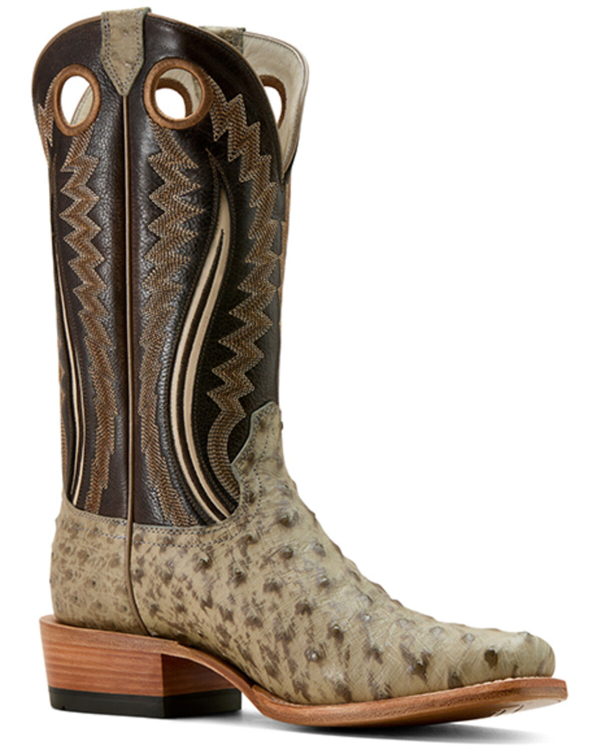 Ariat Men's Futurity Outlaw Exotic Ostrich Western Boots - Square Toe, Light Grey, hi-res