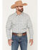 Image #1 - Gibson Trading Co Men's Barely Broke Medallion Print Long Sleeve Button-Down Western Shirt, Blue, hi-res