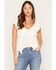 Image #1 - Wild Moss Women's Solid Hanky Hem Short Sleeve Top, Ivory, hi-res