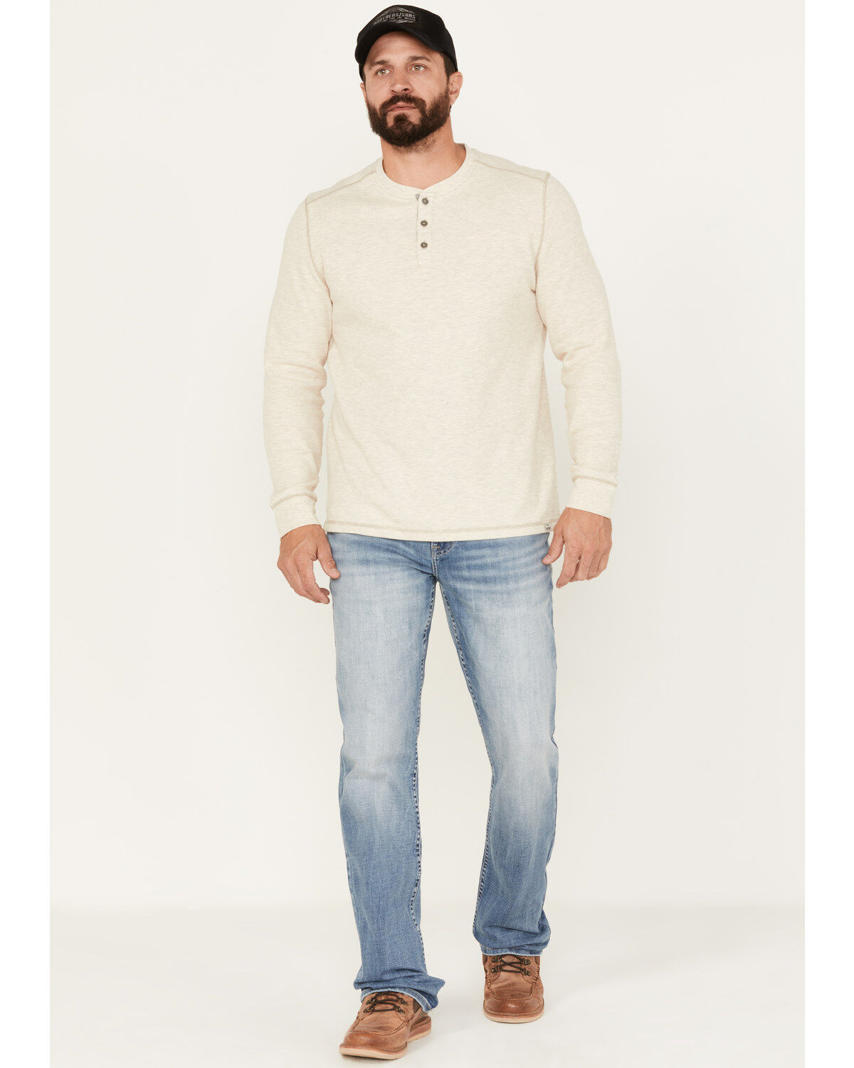 Image #1 - Moonshine Spirit&reg; Men's Fire Water Wash Decker Slim Straight Stretch Denim Jeans, Light Medium Wash, hi-res