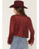 Image #4 - Shyanne Women's Deleon Faux Suede Cropped Fringe Jacket, Burgundy, hi-res