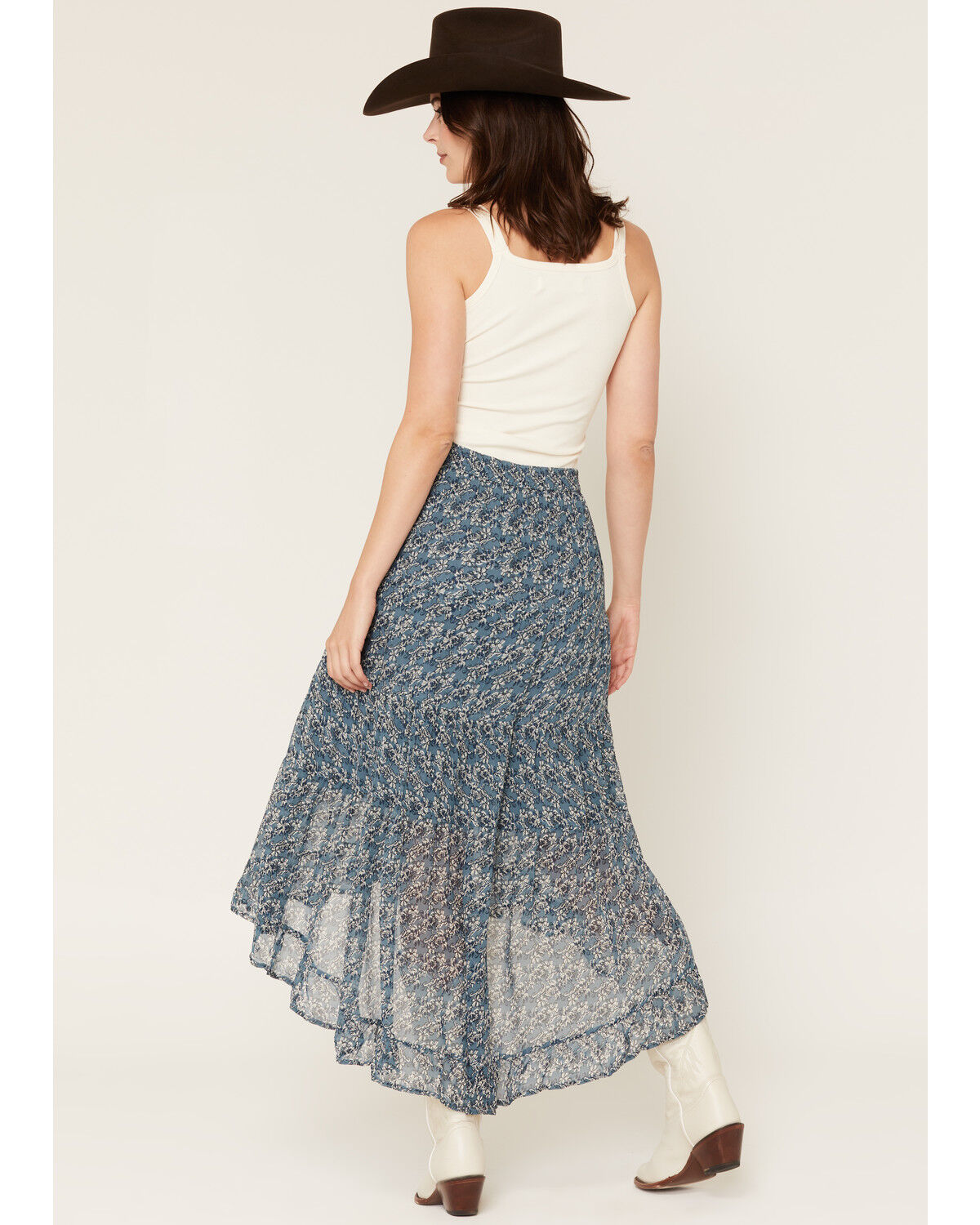 Image #3 - Idyllwind Women's Azalea Floral Print Tiered High-Low Dress, Light Blue, hi-res