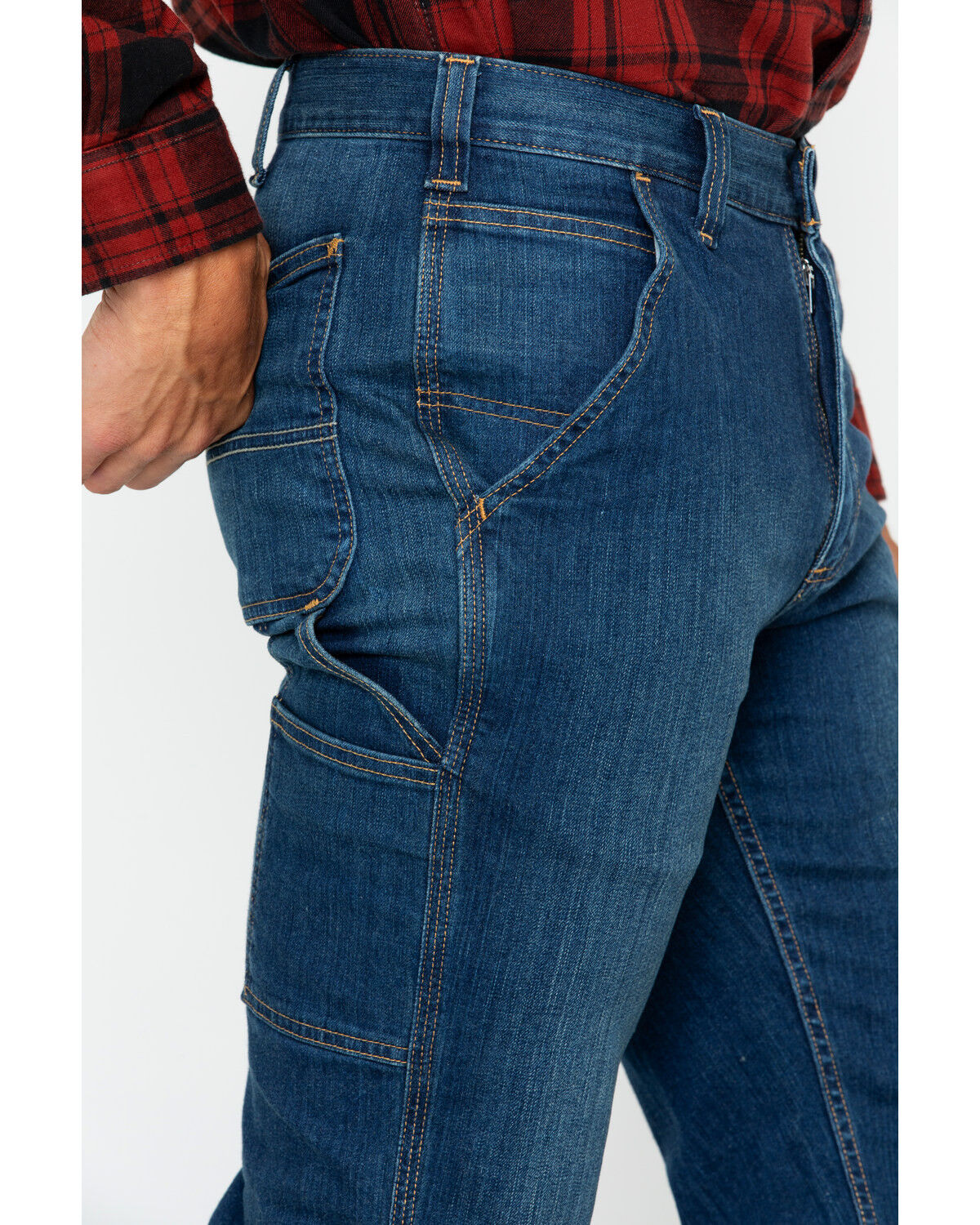 Image #2 - Carhartt Men's Rugged Flex&reg; Full Swing Relaxed Fit Dungaree Jeans, Dark Blue, hi-res