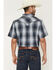 Image #4 - Cody James Men's Weed Wacker Plaid Print Short Sleeve Snap Western Shirt, Blue, hi-res