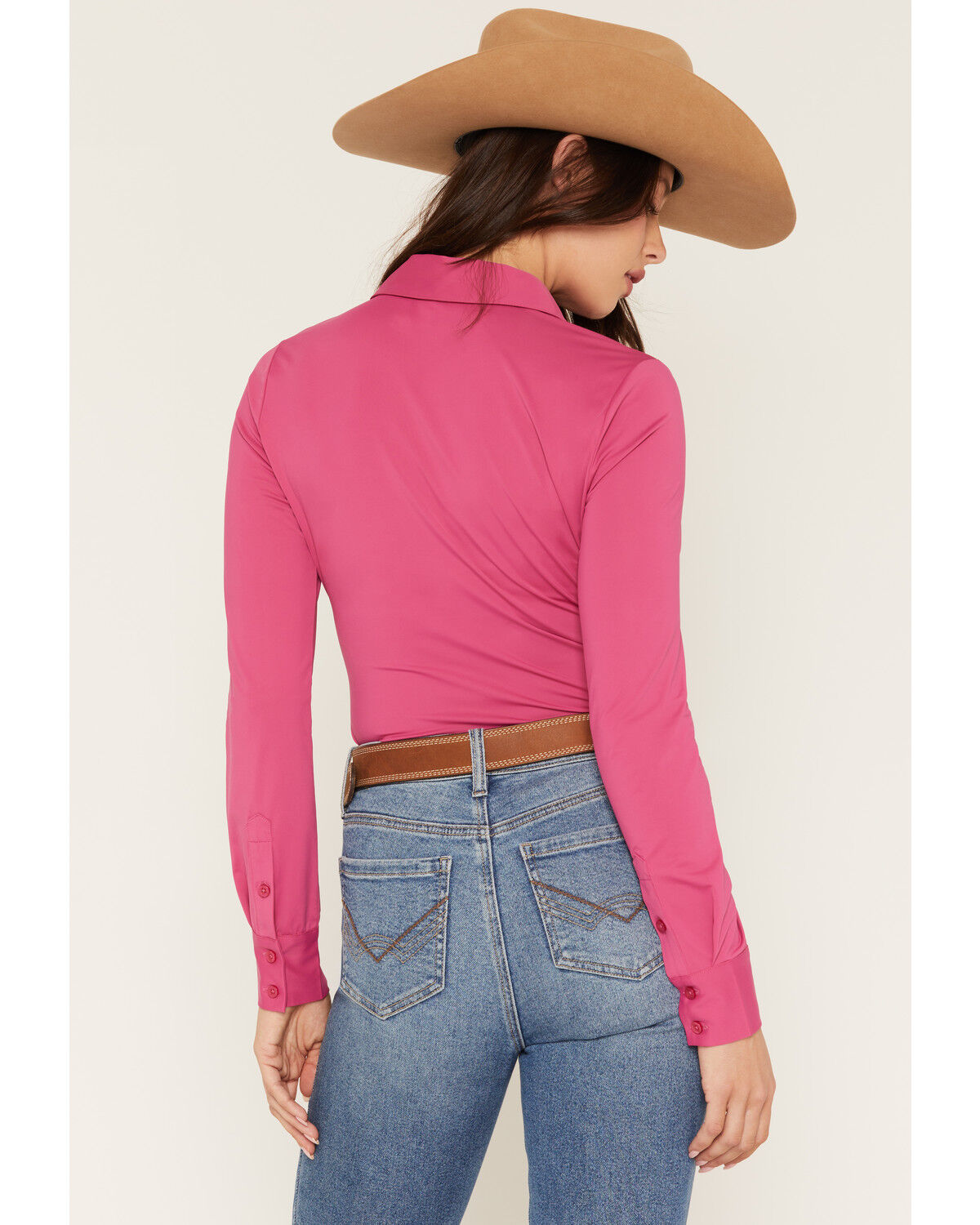 Image #6 - Idyllwind Women's Solid Long Sleeve Pullover Western Riding Shirt, Fuchsia, hi-res