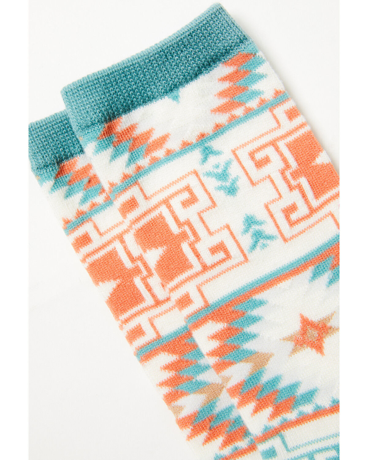 Image #2 - Boot Barn Women's Summer Southwestern Print Crew Socks, Turquoise, hi-res