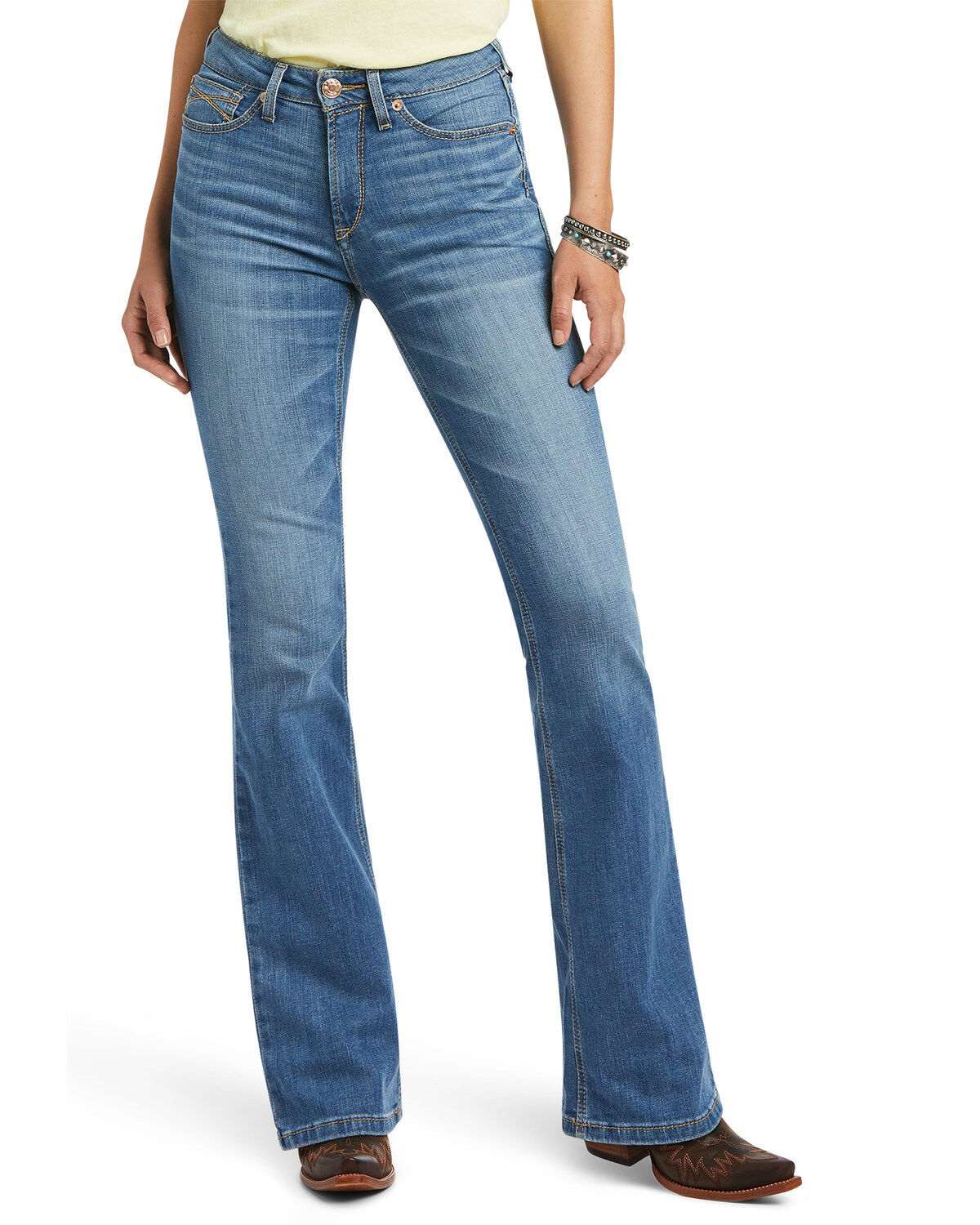 Image #2 - Ariat Women's Daniela High Rise Bootcut Jeans, Blue, hi-res