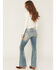 Image #3 - Shyanne Women's Kelly Wash High Rise Luna Flare Stretch Denim Jeans, Light Medium Wash, hi-res