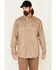 Image #1 - Ariat Men's FR Solid Long Sleeve Button Down Twill Work Shirt - Big, Beige/khaki, hi-res