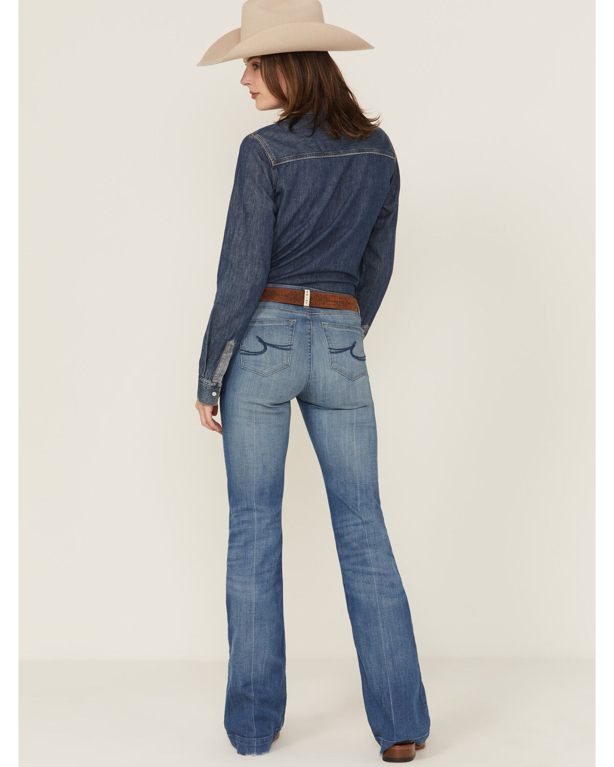 Ariat Women's Elaina Medium Wash High Rise Slim Trouser Stretch Denim Jeans, Medium Wash, hi-res