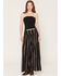 Image #1 - Angie Women's Floral Print Wide Leg Pants, Black, hi-res