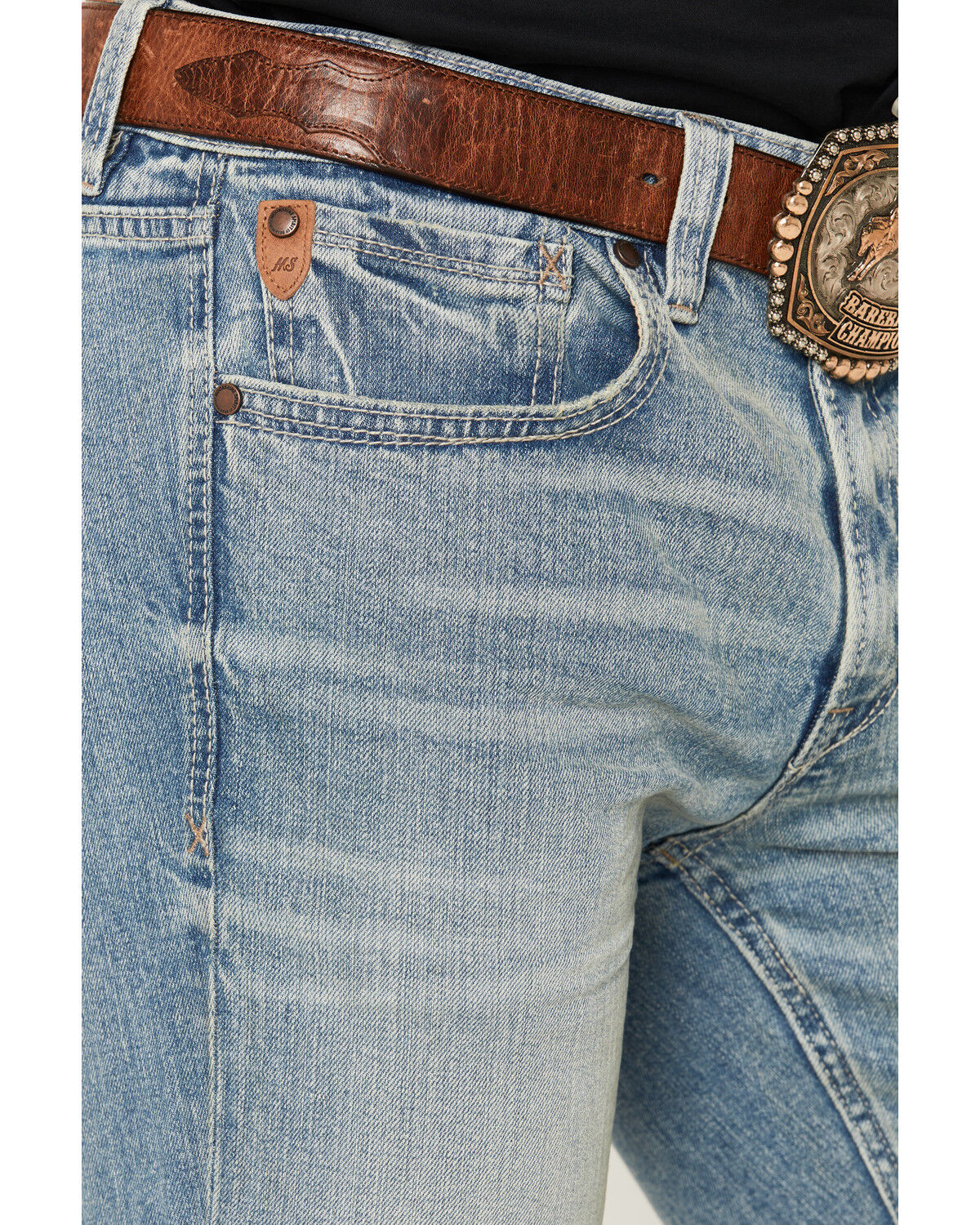 Image #2 - Moonshine Spirit&reg; Men's Maverick Medium Wash Slim Bootcut Stretch Denim Jeans, Medium Wash, hi-res