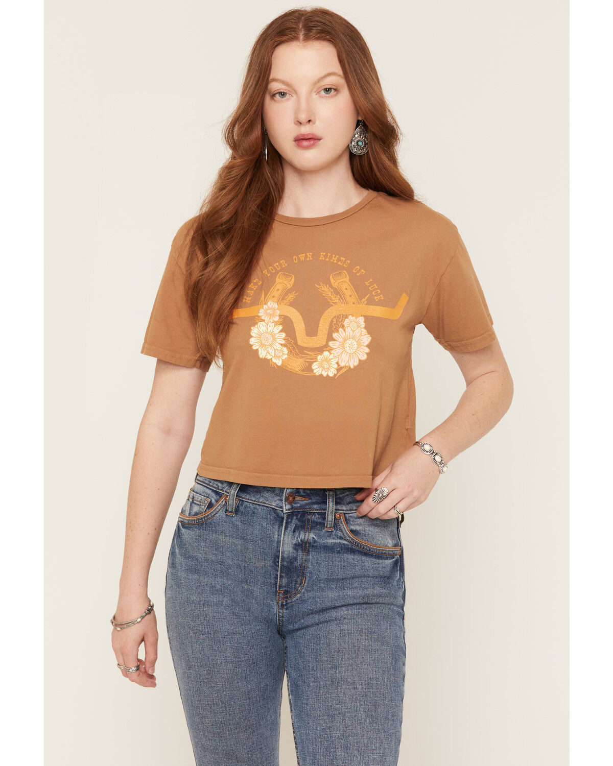 Kimes Ranch Women's Kimes of Luck Short Sleeve Graphic Tee, Brown, hi-res