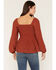 Image #4 - Shyanne Women's Crochet Lace Long Sleeve Shirt, Brick Red, hi-res