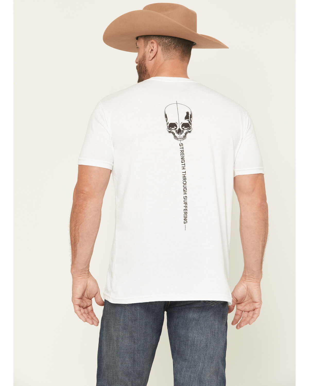 Grunt Style Men's Strength Through Suffering Short Sleeve Graphic T-Shirt, White, hi-res