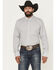 Image #1 - Wrangler X Cody Johnson Men's Striped Long Sleeve Button-Down Western Shirt - Tall, Grey, hi-res