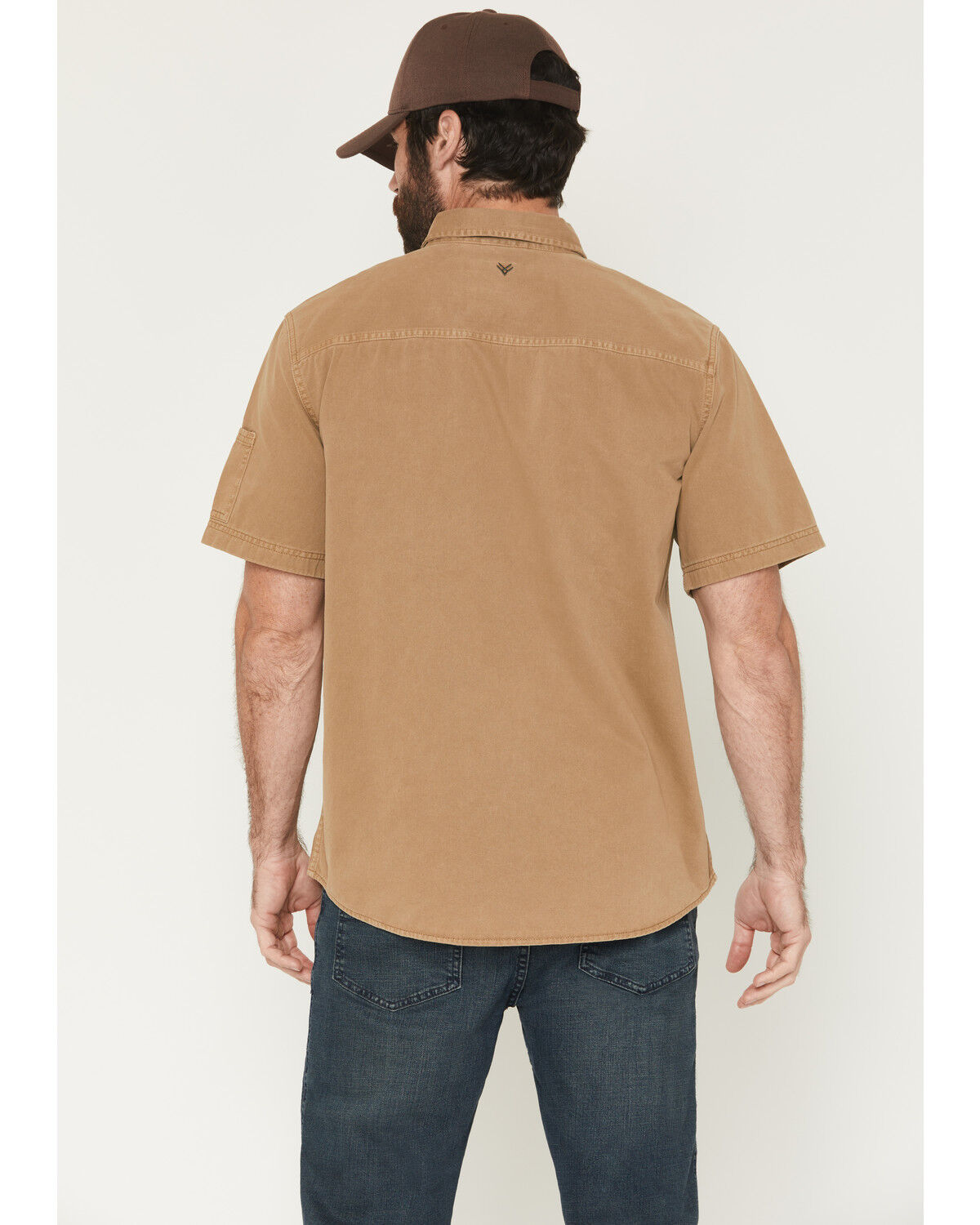 Image #4 - Hawx Men's Burr Solid Short Sleeve Button-Down Work Shirt, Khaki, hi-res