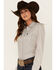 Image #2 - Cinch Women's TENCEL&trade; Striped Long Sleeve Button Down Western Shirt, Purple, hi-res