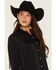 Image #2 - Idyllwind Women's Mailan Georgette Fringe Long Sleeve Blouse, Black, hi-res