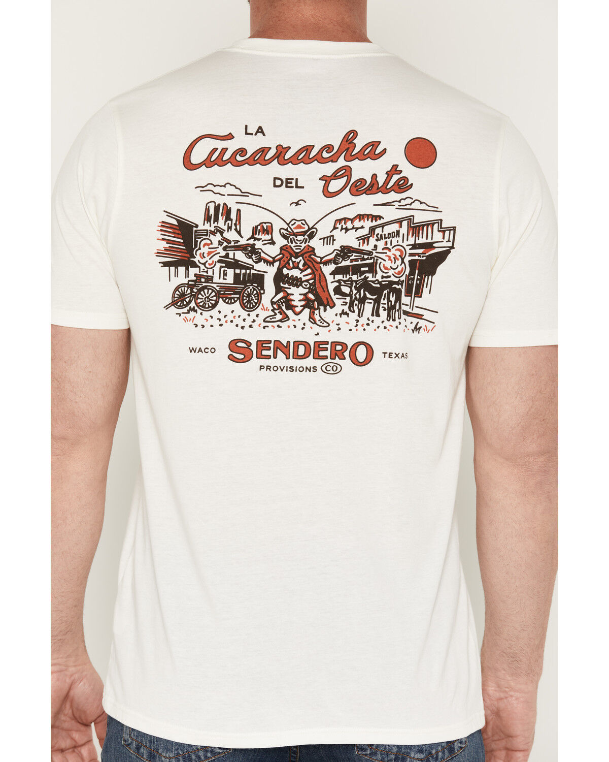Image #4 - Sendero Provisions Men's La Cucaracha Short Sleeve Graphic T-Shirt, White, hi-res