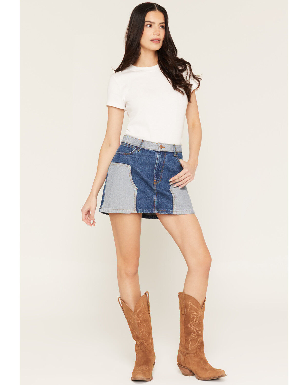 Wrangler Women's Carpenter Mini Skirt, Blue, hi-res