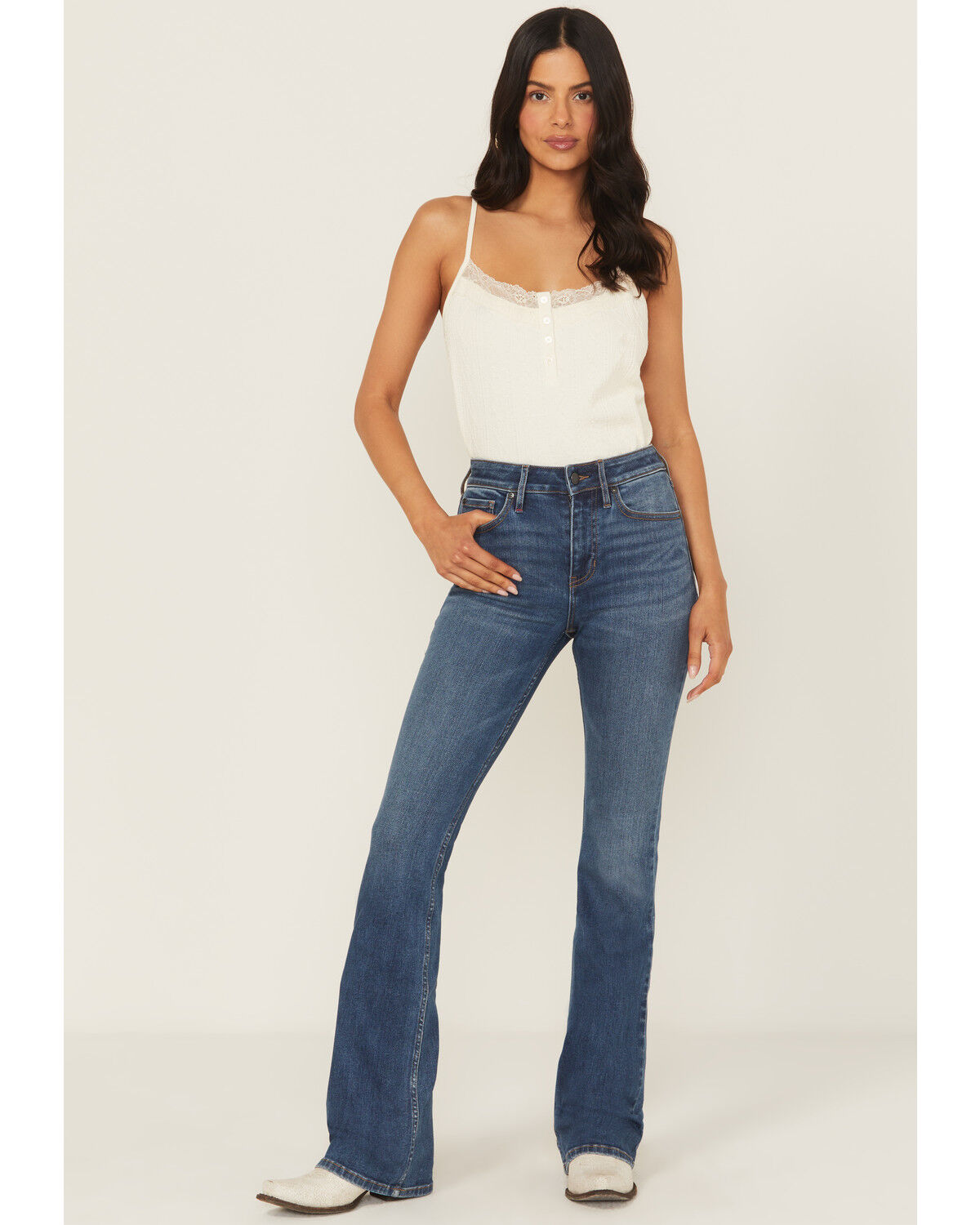 Image #1 - Idyllwind Women's Texas Hold 'Em Legend High Rise Bootcut Extreme Stretch Denim Jeans, Medium Wash, hi-res