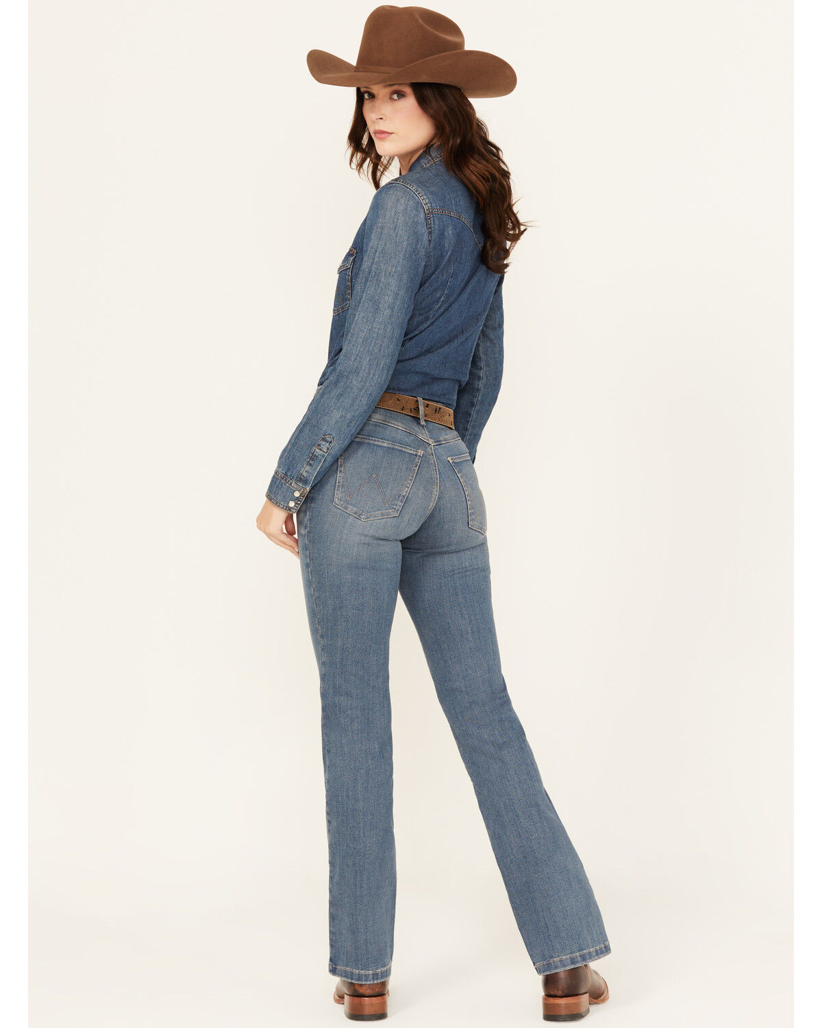 Image #3 - Wrangler Women's Ada Medium Wash Bespoke High Rise Bootcut Stretch Denim Jeans, Medium Wash, hi-res