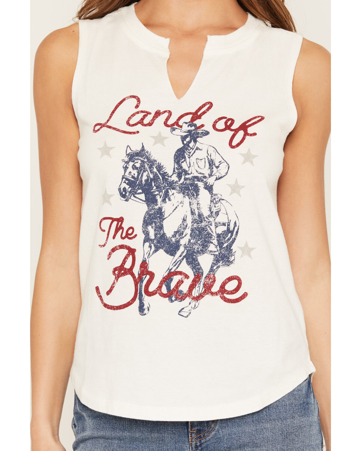 Image #3 - Shyanne Women's Land of the Brave Graphic Tank, Cream, hi-res