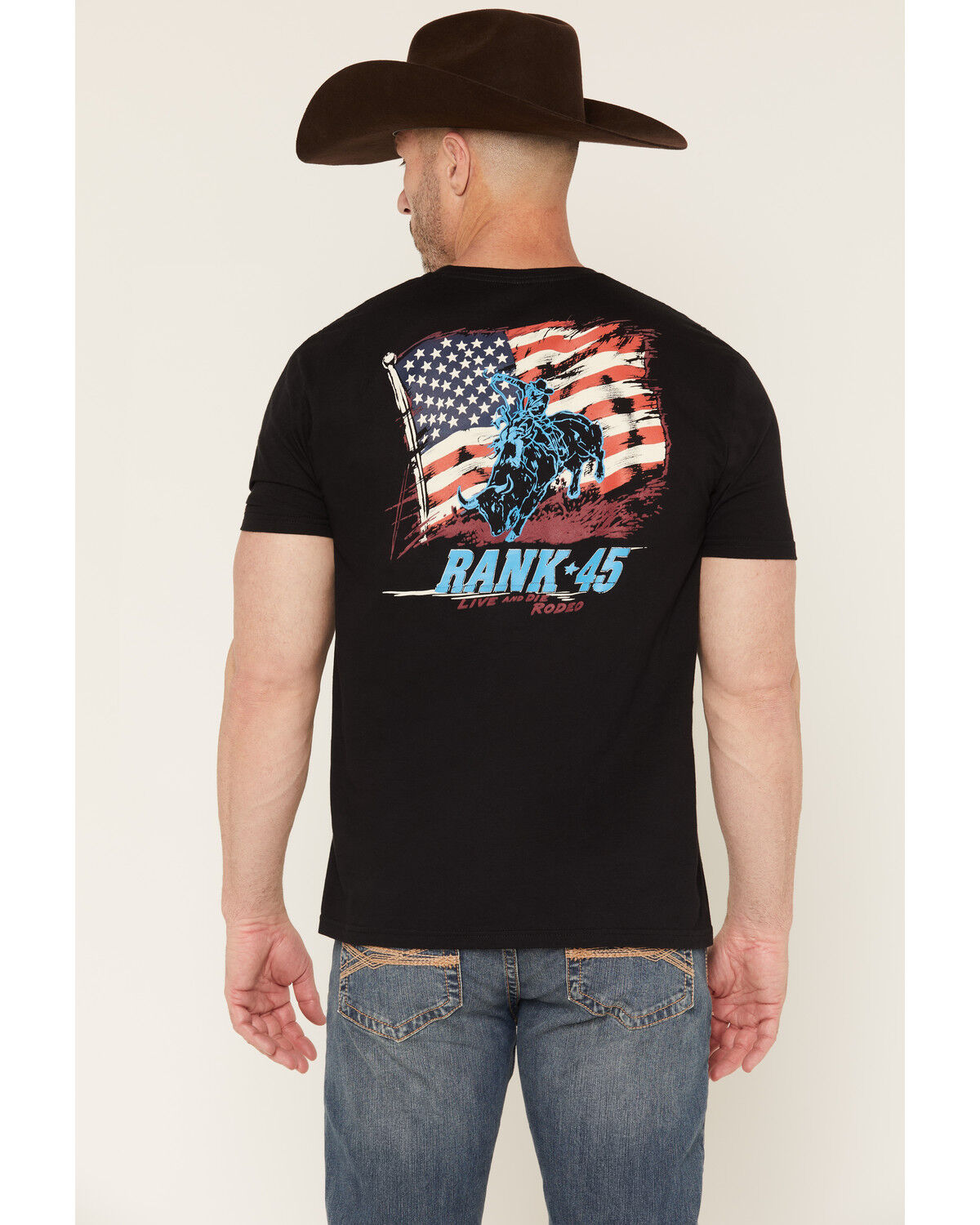 RANK 45&reg; Men's Live And Die Rodeo Short Sleeve Graphic T-Shirt, Black, hi-res