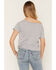 Image #4 - Youth in Revolt Women's Cowboy Tears Off The Shoulder Short Sleeve Graphic Tee, Grey, hi-res