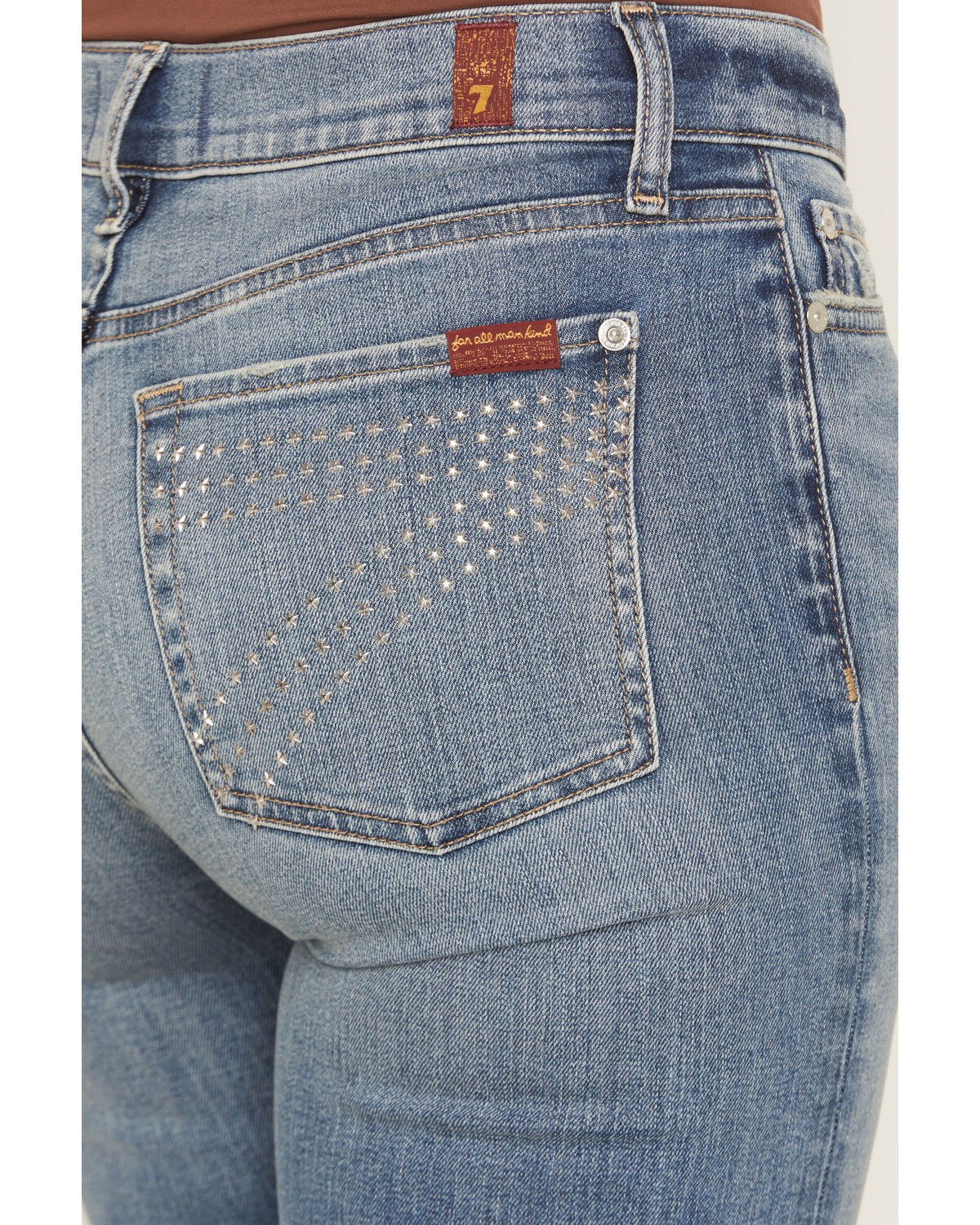 Image #4 - 7 For All Mankind Women's Faded Echo Medium Wash Mid Rise Dojo Trouser Stretch Denim Jeans, Medium Wash, hi-res
