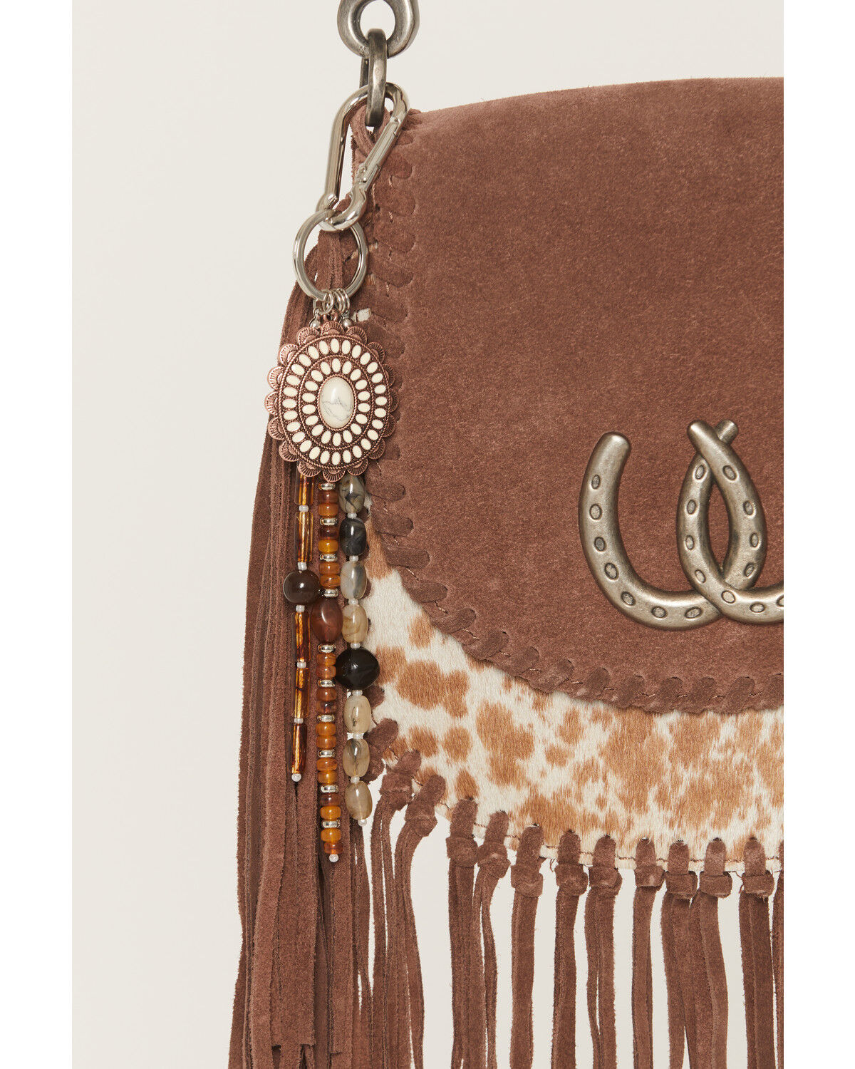 Image #1 - Shyanne Beaded Tassel Bag Charm, Brown, hi-res