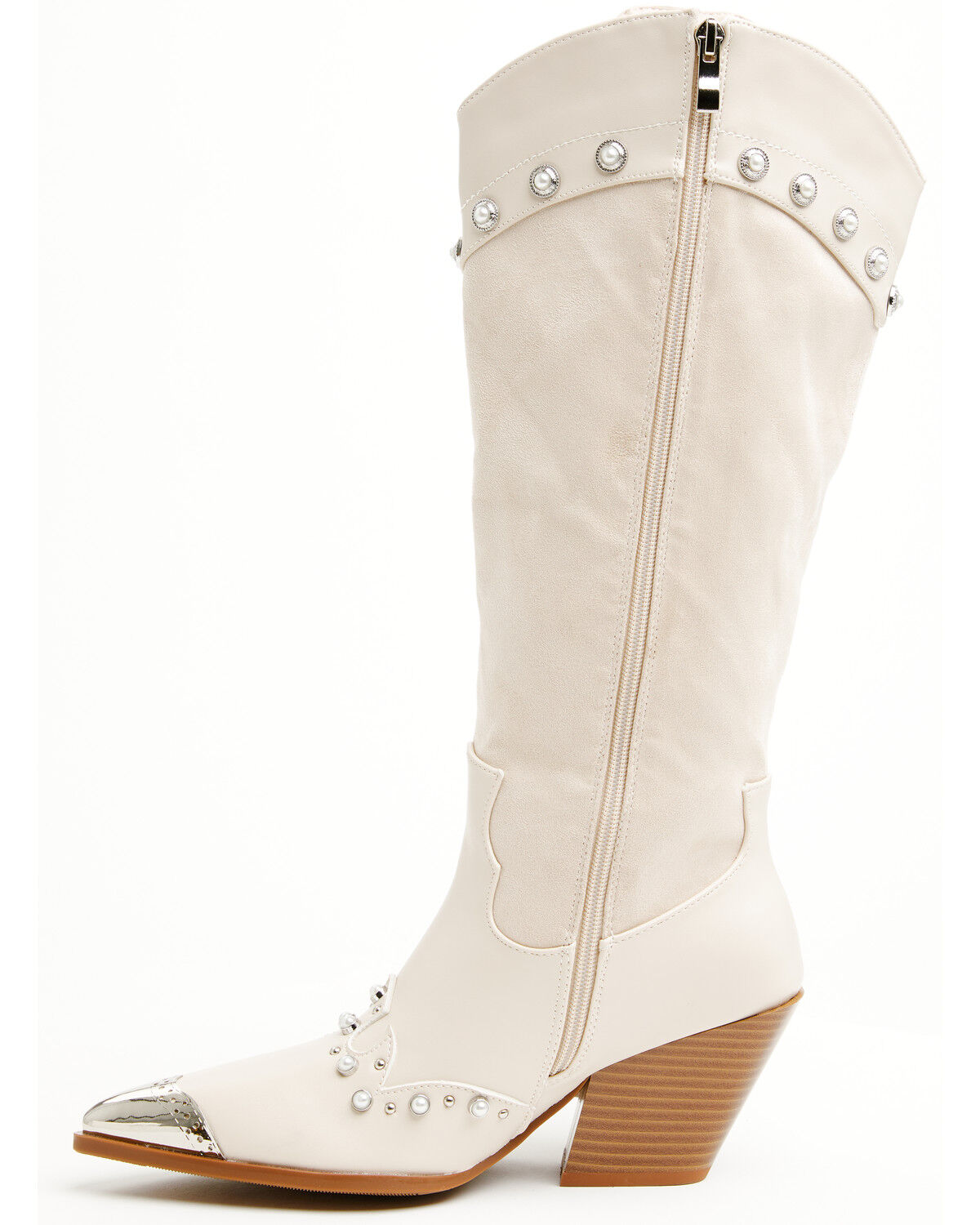 Image #3 - Azalea Wang Women's Pelagius Tall Fringe Western Boots - Round Toe, Cream, hi-res