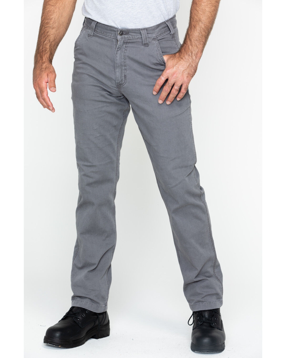 Image #1 - Carhartt Men's Rugged Flex&reg; Rigby Dungaree Stretch Work Pants - Big, Grey, hi-res