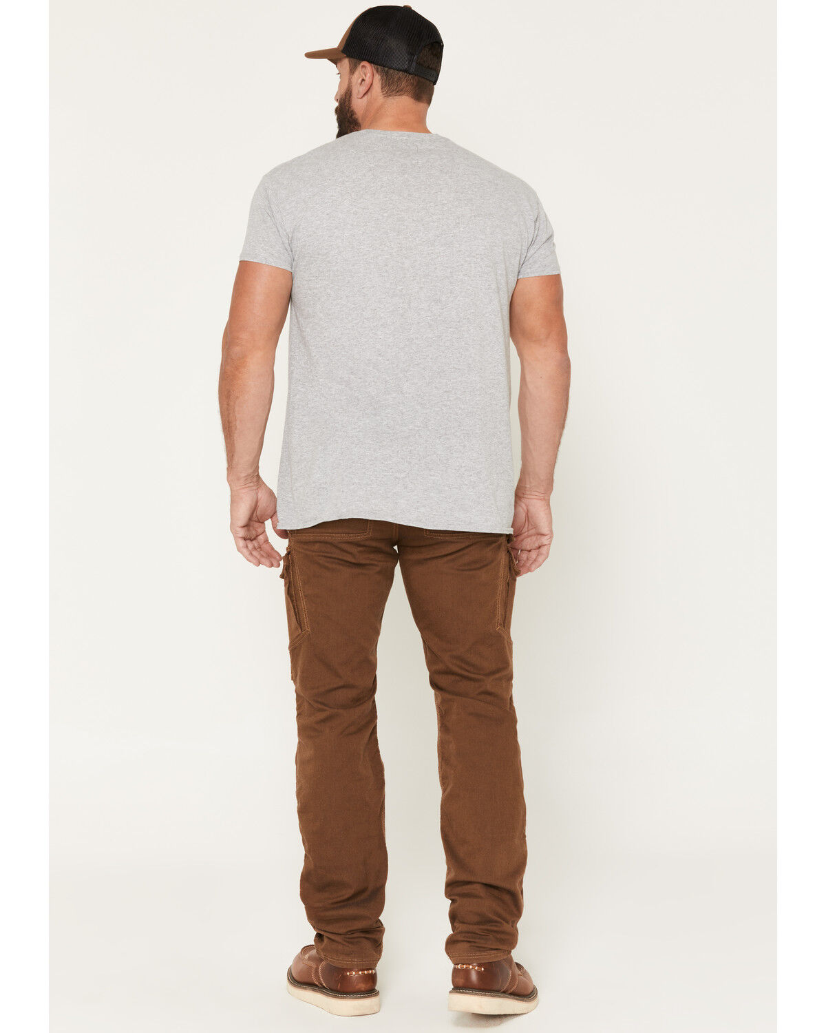 Image #3 - Strauss Men's E.S. Vintage Cargo Work Pants, Brown, hi-res