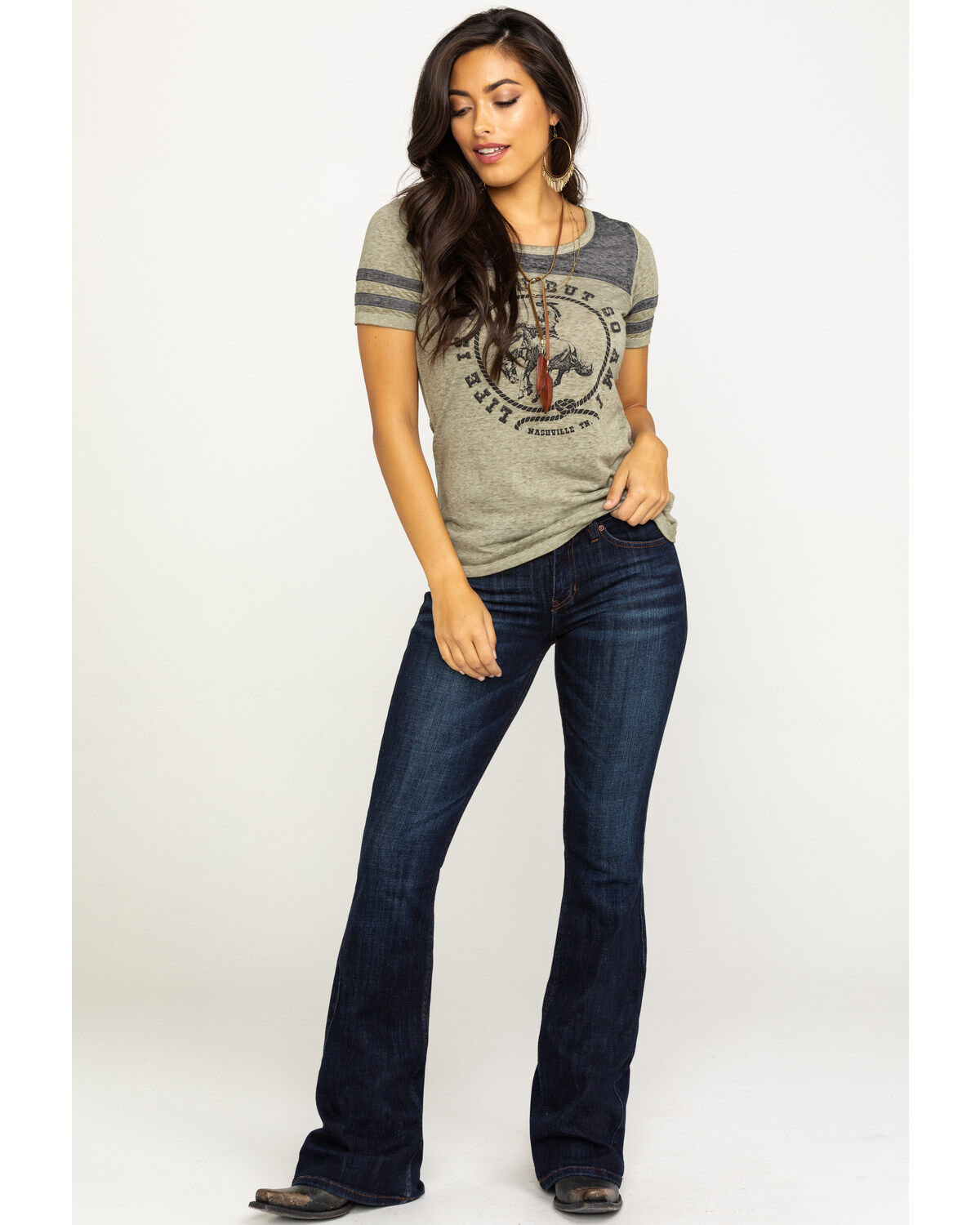Image #6 - Idyllwind Women's Rebel Mid Rise Bootcut Stretch Denim Jeans, Blue, hi-res