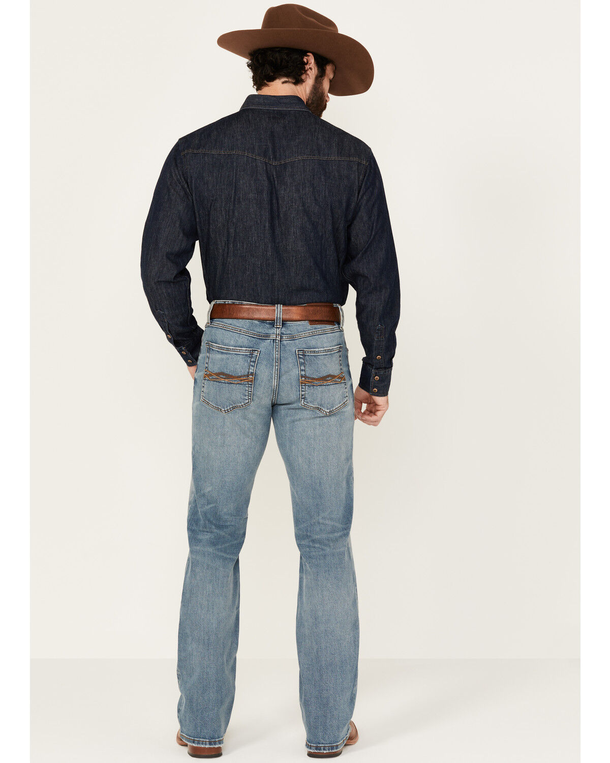 Image #3 - RANK 45&reg; Men's Bodie Wash Trigger Slim Bootcut Performance Stretch Denim Jeans, Light Wash, hi-res