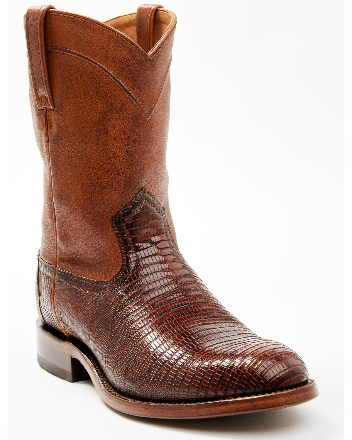 Cody James Black 1978&reg; Men's Carmen Exotic Teju Lizard Roper Boots - Round Toe, Cognac, hi-res