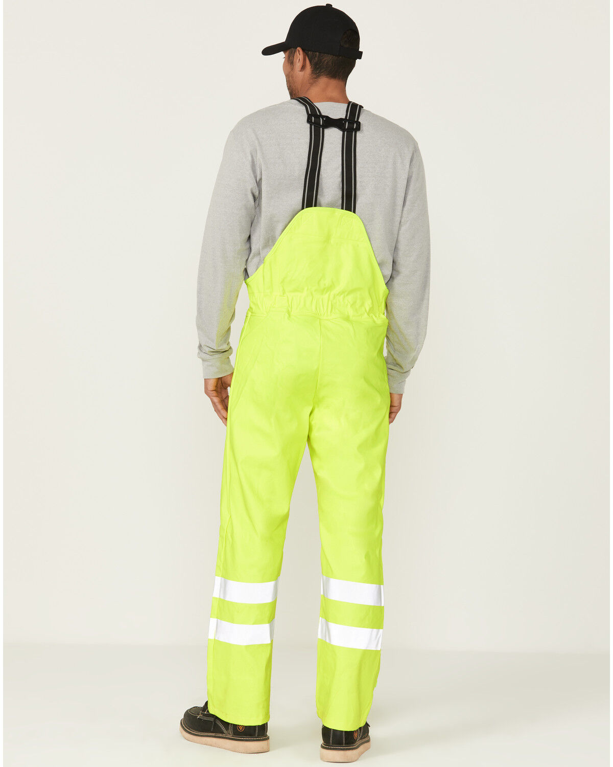 Image #4 - Forge Workwear Men's FR Hi-Vis Rain Bib Work Overalls, Yellow, hi-res