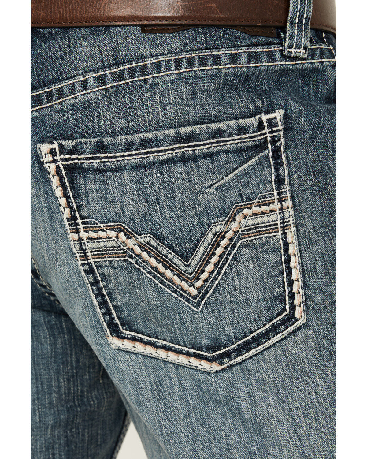 Image #2 - Rock & Roll Denim Men's Boot Barn Exclusive Medium Vintage Wash Relaxed Bootcut Stretch Denim Jeans, Medium Wash, hi-res