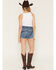 Image #3 - 7 For All Mankind Women's Stampede Medium Wash Mid Rise June Denim Shorts, Medium Wash, hi-res