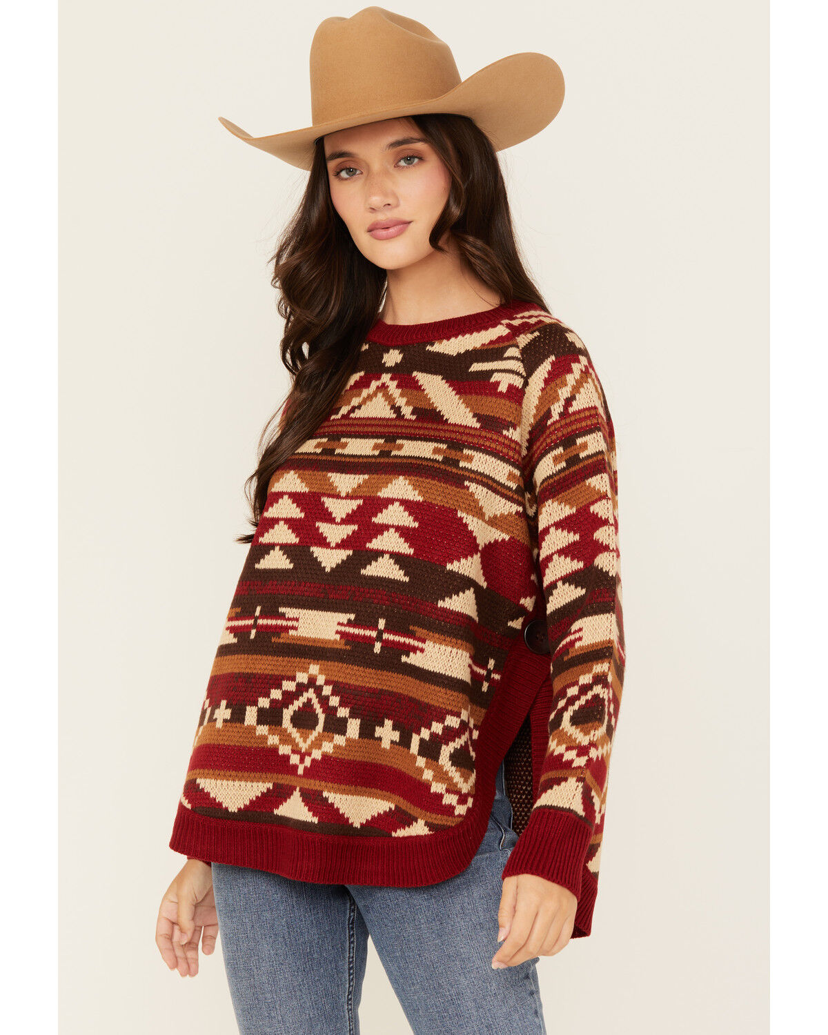 Image #2 - Cotton & Rye Women's Southwestern Print Button Sweater, , hi-res
