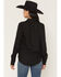 Image #4 - Rock & Roll Denim Women's Boot Stitch Collared Top Long Sleeve Snap Western Shirt, Black, hi-res