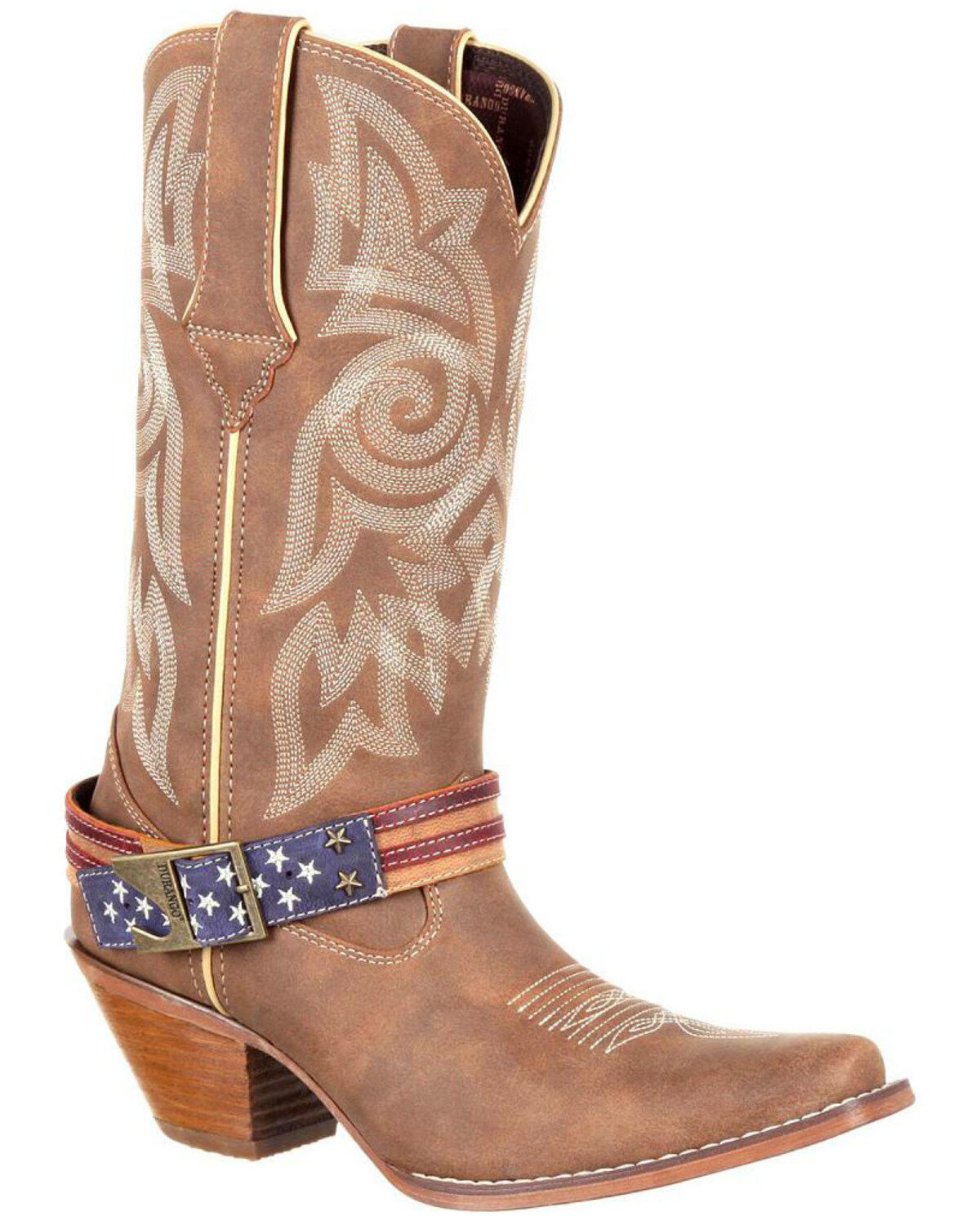 Durango Women's Crush Flag Accessory Western Boots - Snip Toe, Brown, hi-res