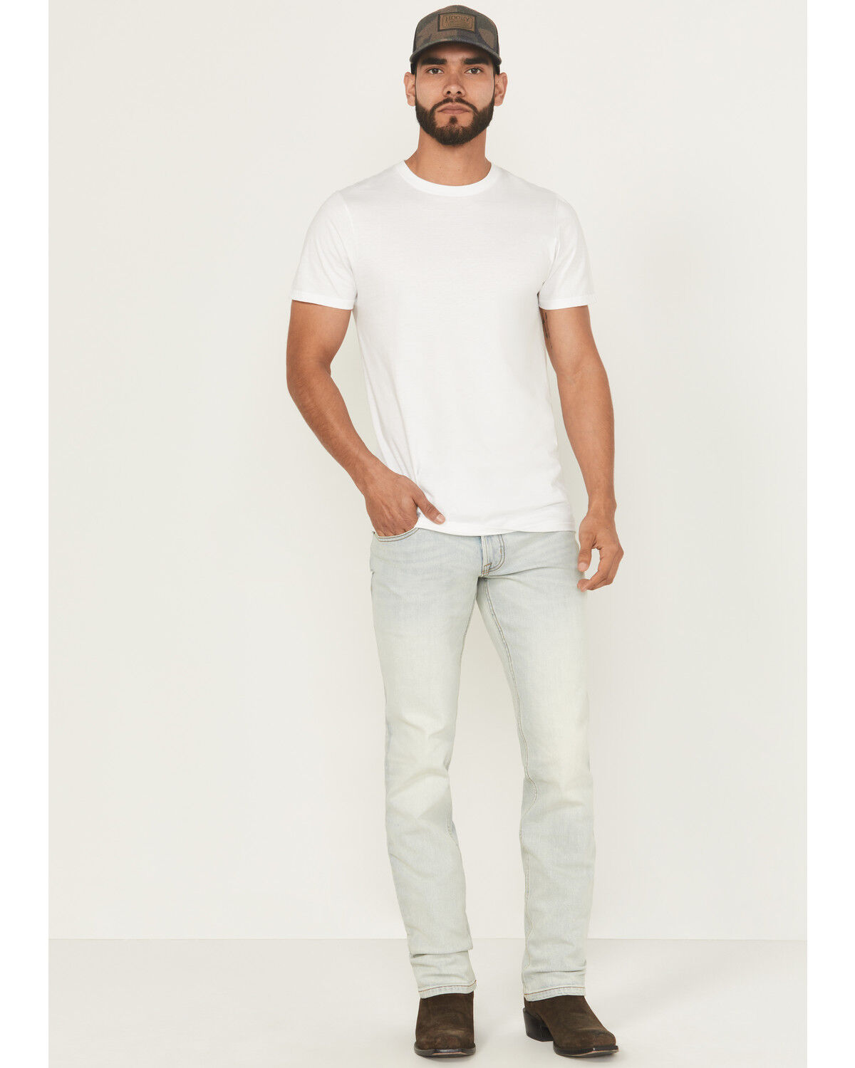 Brothers and Sons Men's Gunsmoke Wash Tucker Slim Straight Stretch Denim Jeans, Light Wash, hi-res